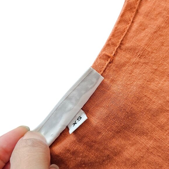 Bryn Walker Womens 100% Linen Colour Block Round Neck Long Tunic Tank, Size XS - Picture 6 of 9